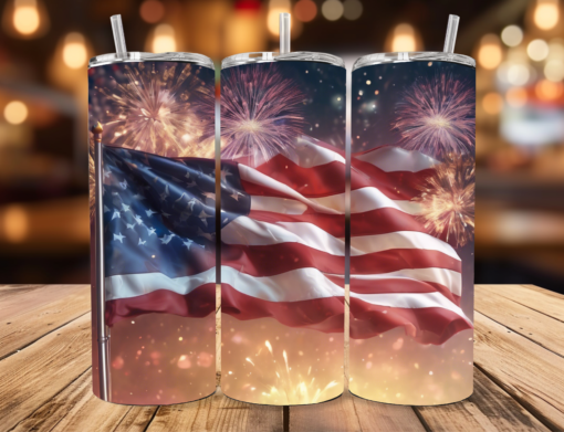 "Patriotic Fireworks & Freedom" Tumbler 🇺🇸🎆✨