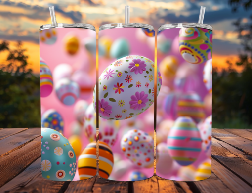 "3D Whimsical Flying Easter Eggs" Tumbler