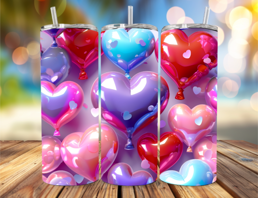 3D Floating Balloon Hearts Tumbler