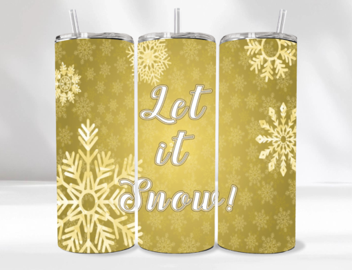 20 oz. Gold"Let It Snow" Tumbler