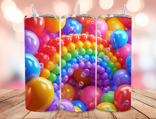 3D Rainbow Balloon Arch Tumbler