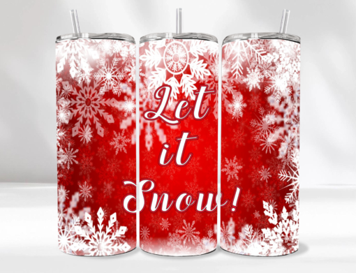 20 oz. Red "Let It Snow" Tumbler