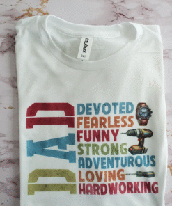 DAD Traits Graphic Tee – Father’s Day Shirt with Bold Vertical Design (XL–3X)