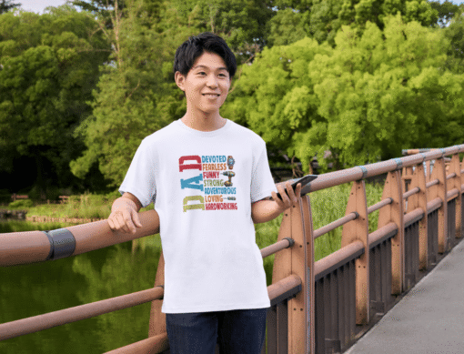DAD Traits Graphic Tee – Father’s Day Shirt with Bold Vertical Design (XL–3X) - Image 3