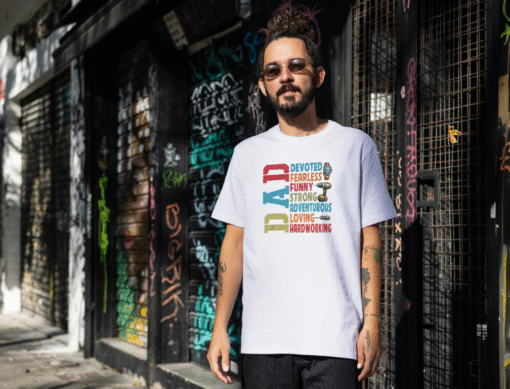 DAD Traits Graphic Tee – Father’s Day Shirt with Bold Vertical Design (XL–3X) - Image 4