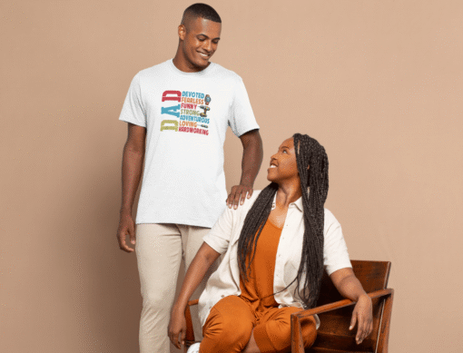 DAD Traits Graphic Tee – Father’s Day Shirt with Bold Vertical Design (XL–3X) - Image 5