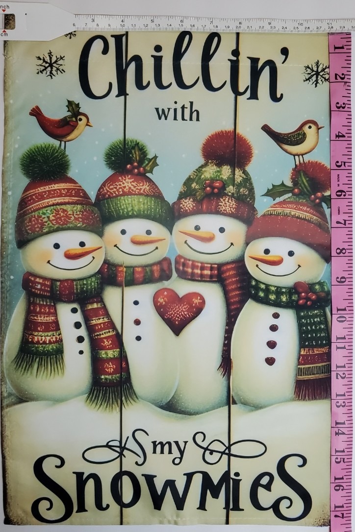 Chillin’ with My Snowmies Garden Flag - Image 4